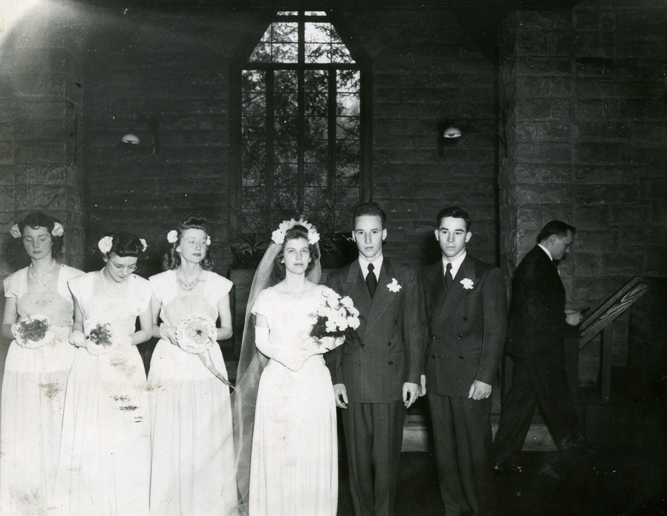 Wedding photograph including Jack Martin as best man.
