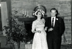 Margaret Nace and Robert Starbucks at their wedding. Laurel House, living room. [X_100_workers_2595_mod.jpg]