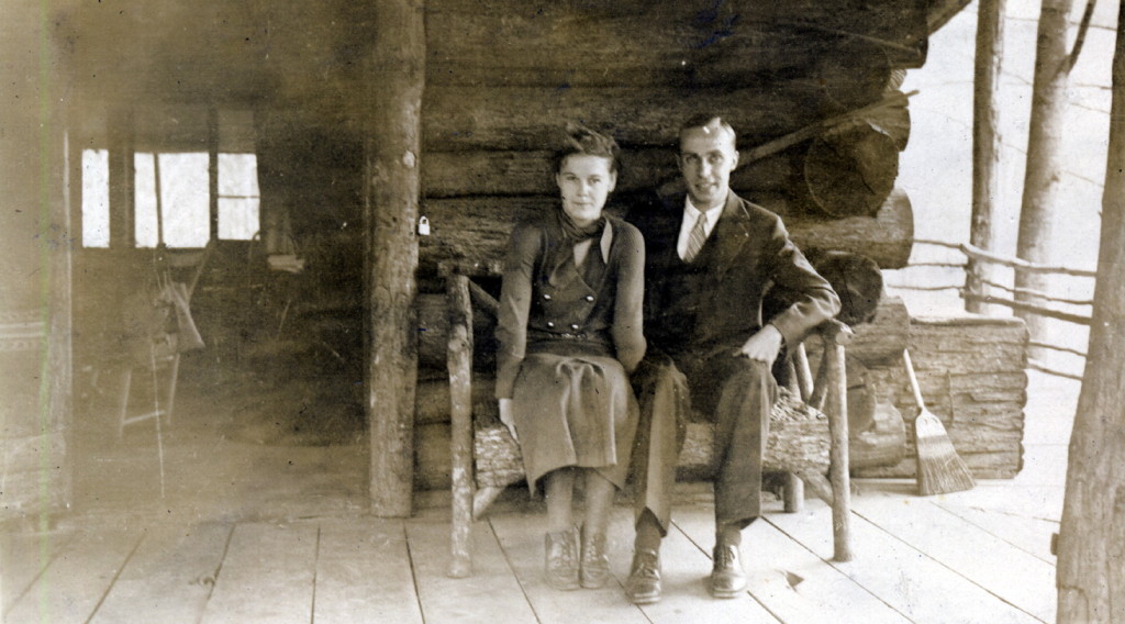 Barbara and James L. Faulkner on Pole House porch. [X_100_workers_2648_mod.jpg]
