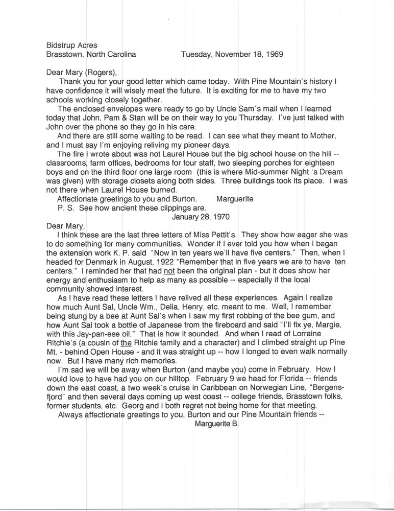 FULL TRANSCRIPTION of Marguerite Butler Letters II