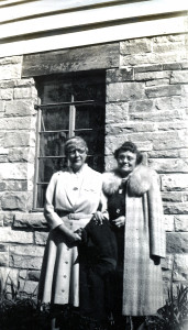 Miss Margaret Motter and Miss Levering, October, 1946. [In front of Laurel House] [nace_1_037a.jpg]