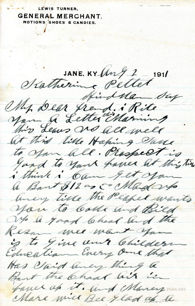 KATHERINE PETTIT Correspondence 1911 August - December