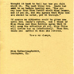 KATHERINE PETTIT Correspondence 1920