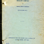 PUBLICATIONS RELATED 1932 Dr. Iva Miller Health Survey of Harlan County