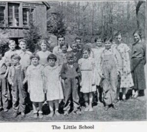 "The Little School," depicted in PMSS "Dear Friend" fundraising letter, 1935. [pmss archives_little school-dear_friends_1935_04_002.jpg]