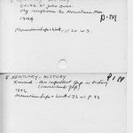 ARCHIVE SUBJECT INDEX File Cards