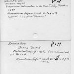 ARCHIVE SUBJECT INDEX File Cards