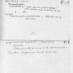 ARCHIVE SUBJECT INDEX File Cards