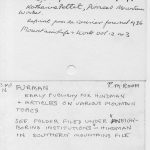 ARCHIVE SUBJECT INDEX File Cards
