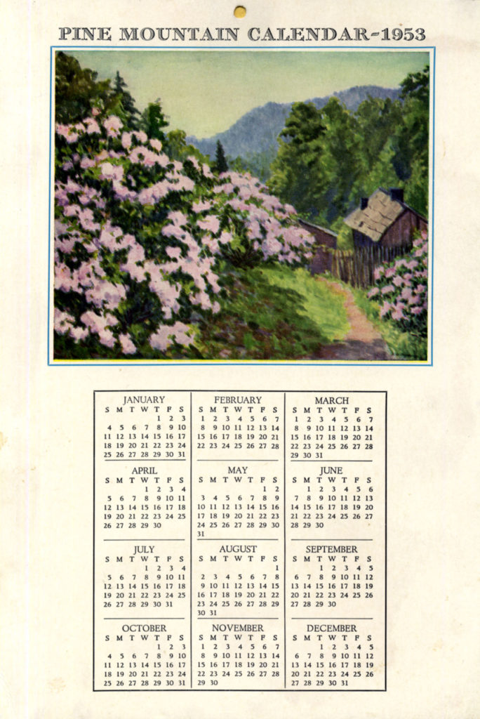 page with painting and full-year calendar