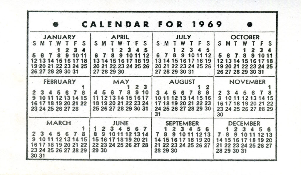 1969 PMSS Calendar PINE MOUNTAIN SETTLEMENT SCHOOL COLLECTIONS