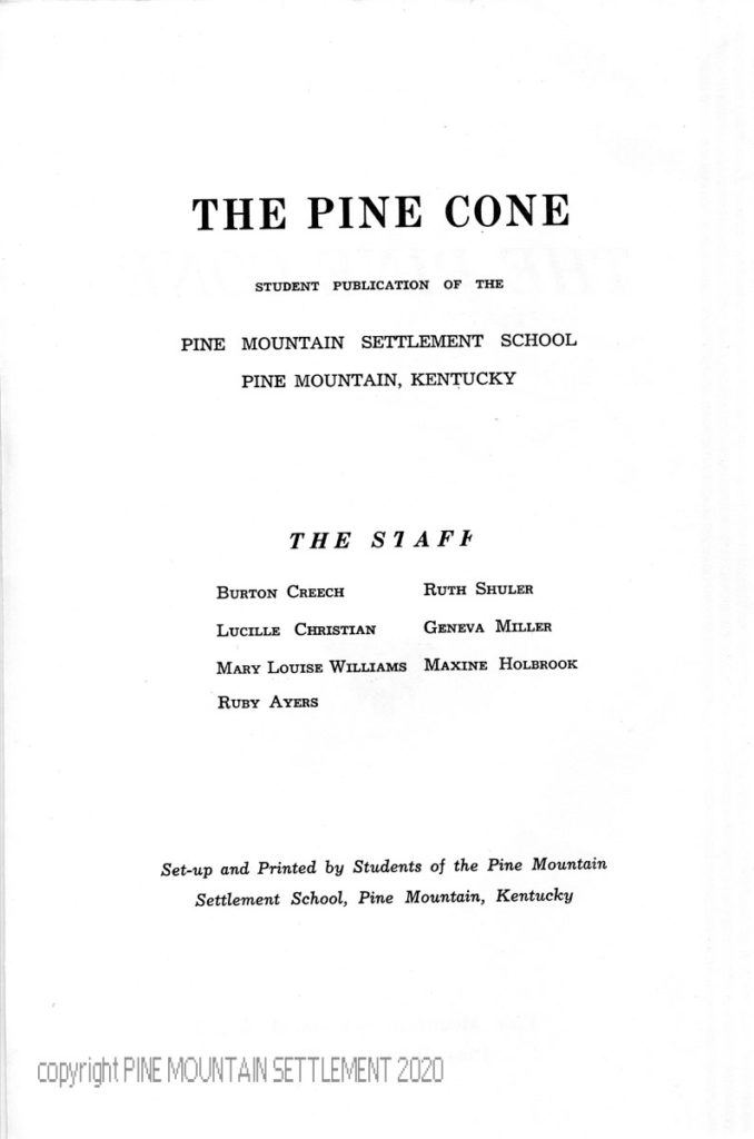 PINE CONE 1939 January