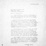 OLIVE COOLIDGE Correspondence 1941 August Pine Mountain Employment Invitation