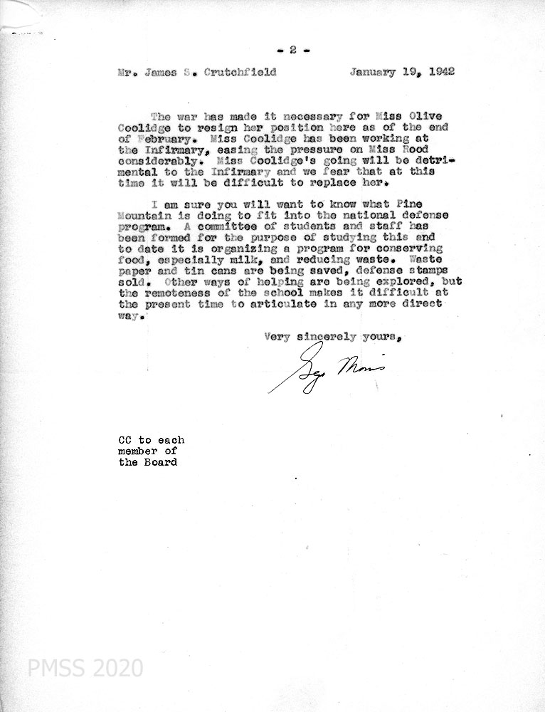 OLIVE COOLIDGE Correspondence 1942 Oggy to Family