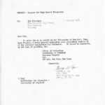 GEORGE WILLIAM TYE Correspondence 1957-1961