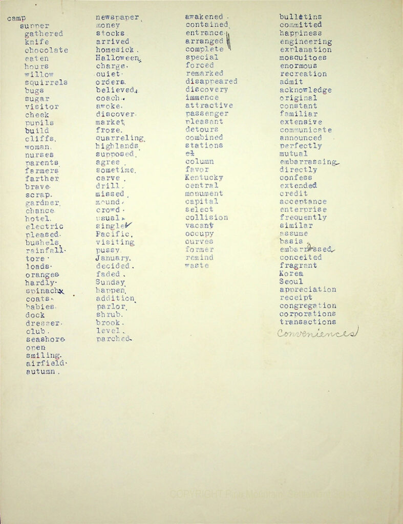 EDUCATION CLASSROOM 1940s 400 Words Most Often Misspelled