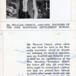 PUBLICATIONS PMSS EPHEMERA Mr. William Creech (1845-1918) Founder of the Pine Mountain Settlement School