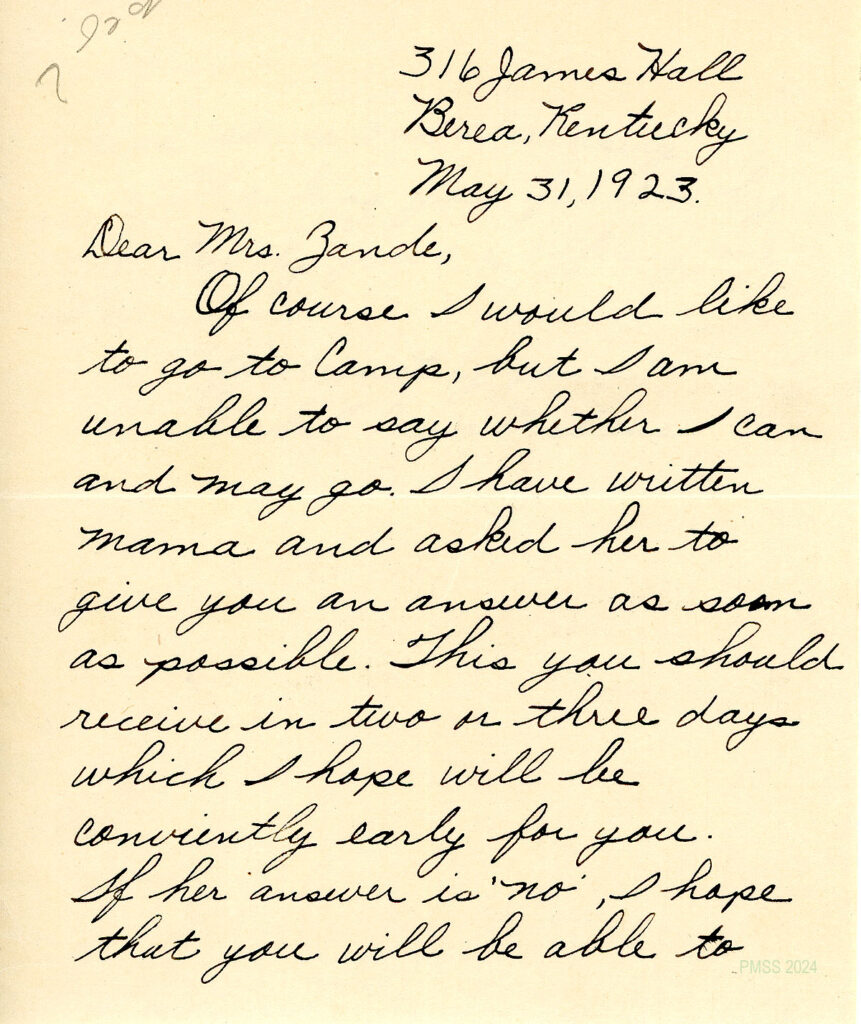 MABEL and NANCY MULLINS Correspondence